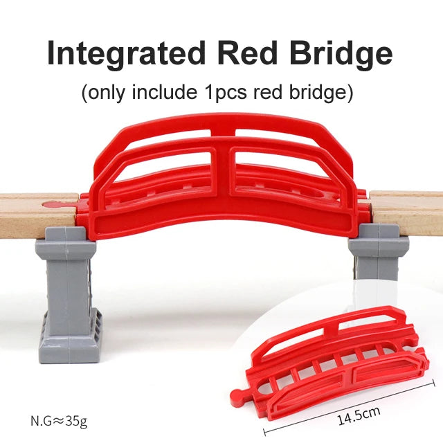 All kinds of Wooden Train Tracks Accessories Beech Wood Railway Tracks Wooden Bridge Tunnel fit for Wood Tracks Toys for Kids