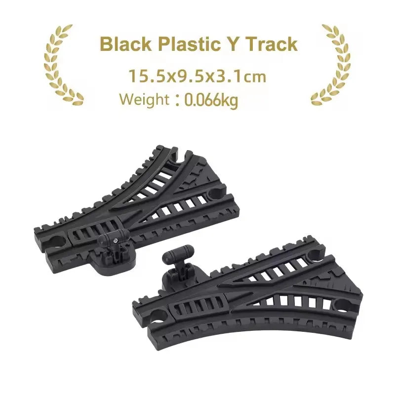 Wooden Train Track Accessories Plastic Flexible Tracks Turntable Slope Bridge fit for Brand Wood Tracks Railway Toys for Kids