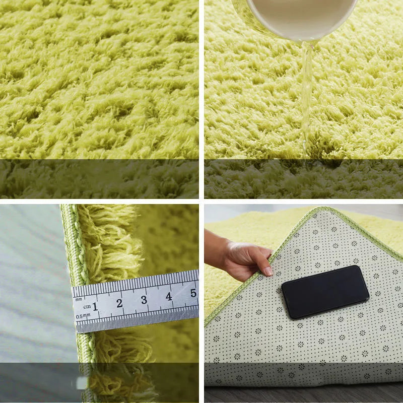 Thick Imitation Wool Bedside Carpet Solid Color Bedroom Carpet Girls Bedroom Area Rugs Rectangular Living Room Carpet Home