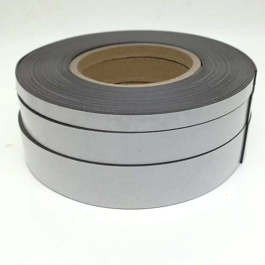 5 10Meters/LOT Fridge Rubber Magnets Strip Width 10/15/20/30mm Thickness 1mm With Self Adhesive Flexible Magnetic Tape