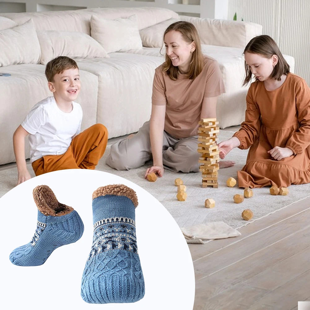 Men Women Winter Indoor Home Slippers Socks Non Slip Carpet Sock Warm Bedroom Sleeping Sock Soft for Christmas