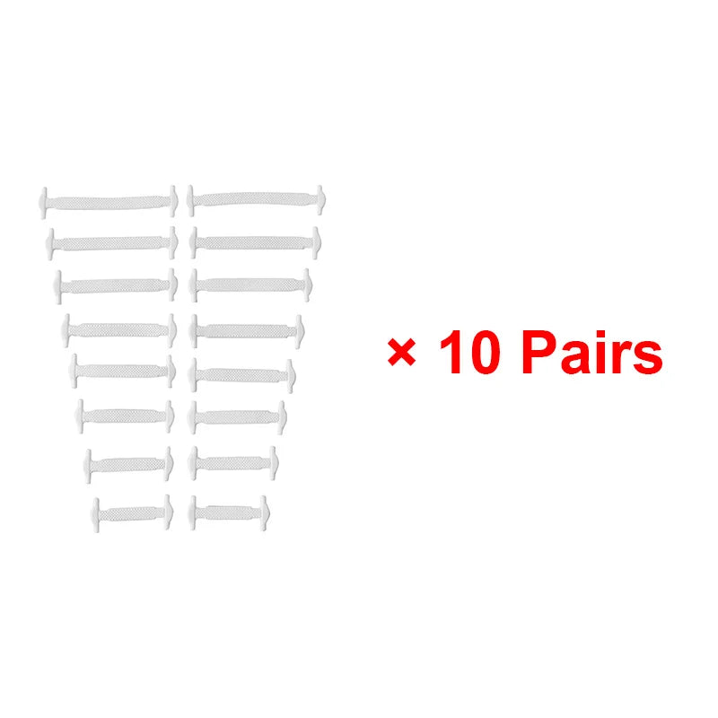 Premium Silicone No-Tie Shoelaces - 16-Piece Elastic Lazy Laces Set