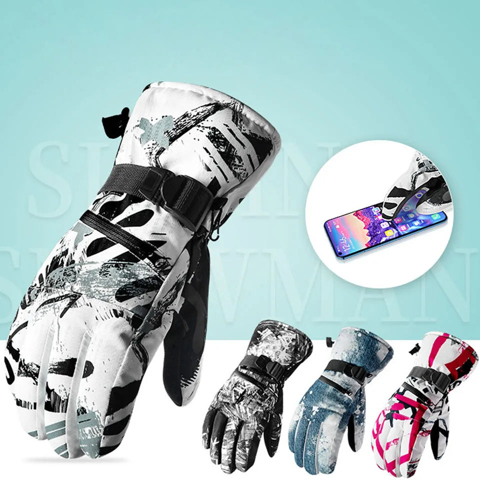 KoKossi Winter Fleece Thermal Ski Snowboard Gloves Windproof Warm Snow Sports Riding Gloves Waterproof Touch Screen Gloves