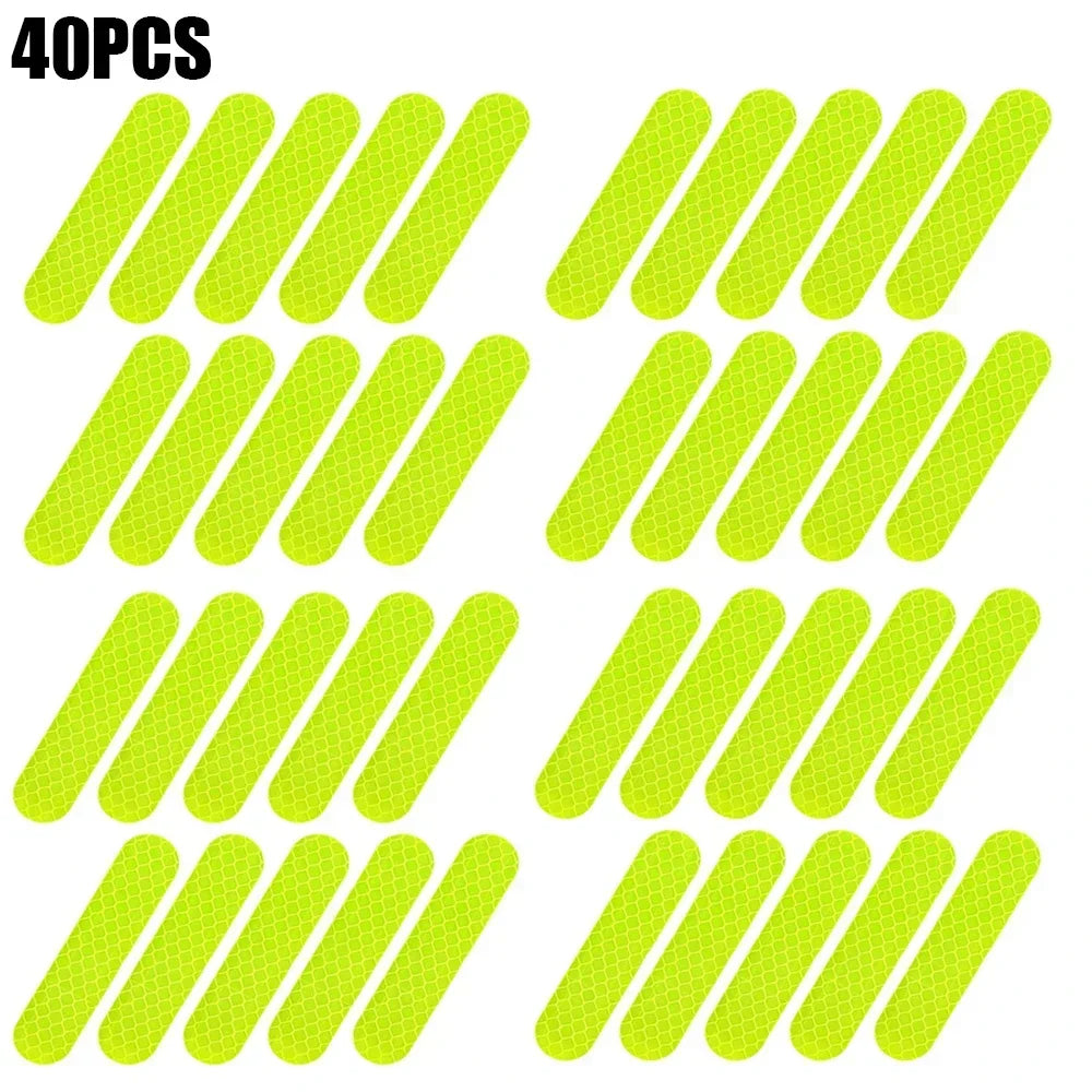 80-10PCS Car Helmet Safety Warning Reflective Sticker High Visibility Waterproof Tapes Auto Accessories for Night Walking Riding