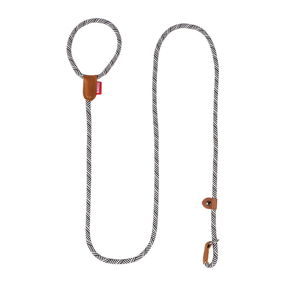 Premium Anti Escape Dog Leash Korean Jacquard Design for Small Medium Breeds No Pull P Chain with Safety Clip Reflective Trim