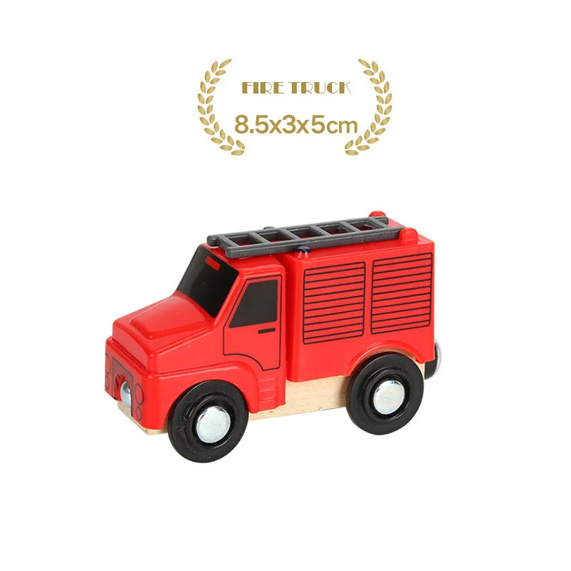 1PC Wooden Magnetic Train Wooden Railway Track Cars Truck Wood Track Accessories Fit for Biro Wooden Tracks Toys For Kids Gifts
