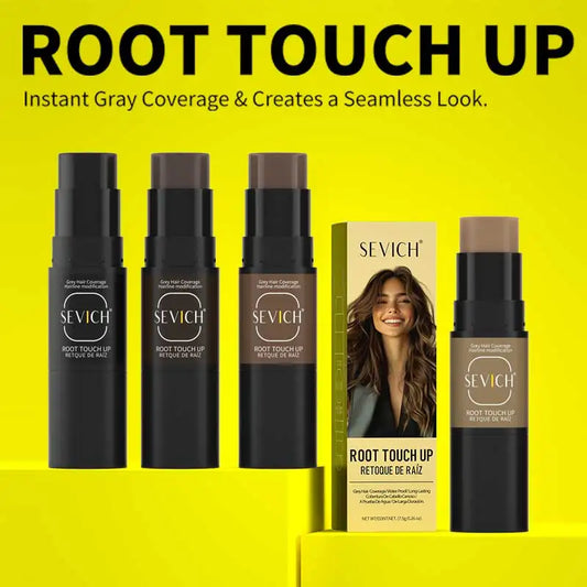 2-In-1 Temporary Hair Color Pen With Brush Quick Coverage For White & Gray Waterproof Root Touch-Up Stick Hairline Concealer