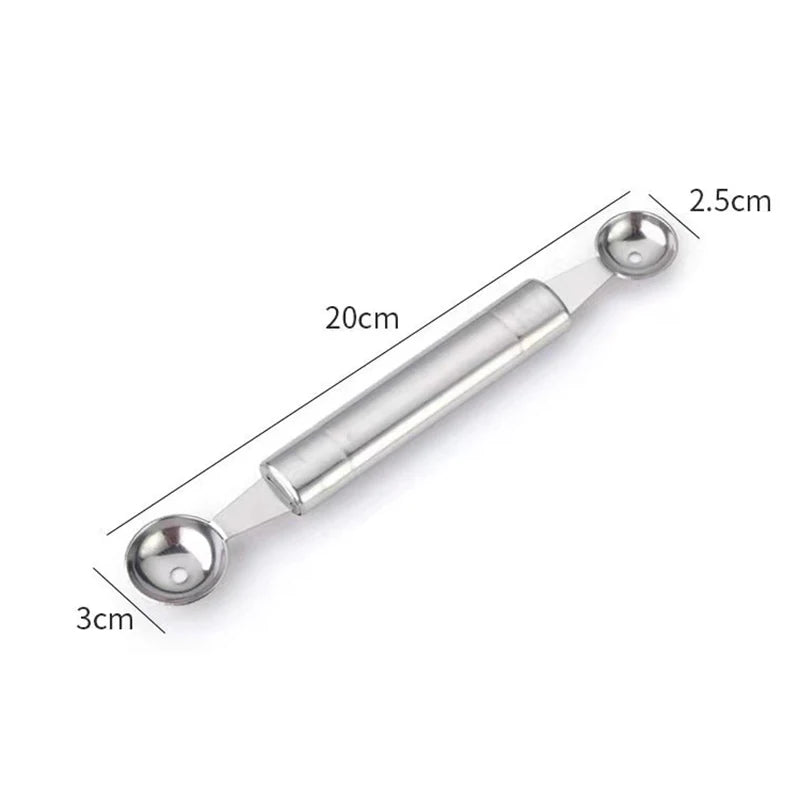 Double-Headed Stainless Steel Melon Baller Scoop - Professional Fruit Carving Tool