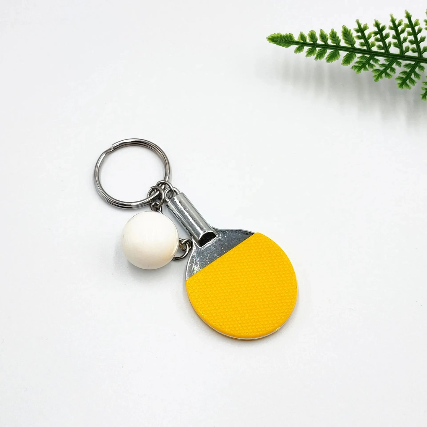 7 Colors Cute Ping Pong Racket  Pendants Souvenir Table Tennis Ball Keychain Ball Sports Fans Key Ring Gift Ornament Accessories