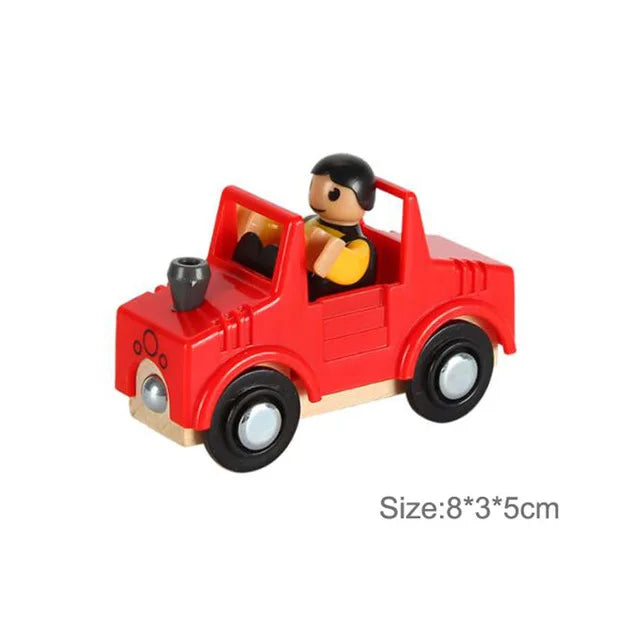 Wooden Magnetic Trolley Wood Track Accessories Car Train Track Scene Airplane Truck Wooden Tracks Educational Toys Children Gift