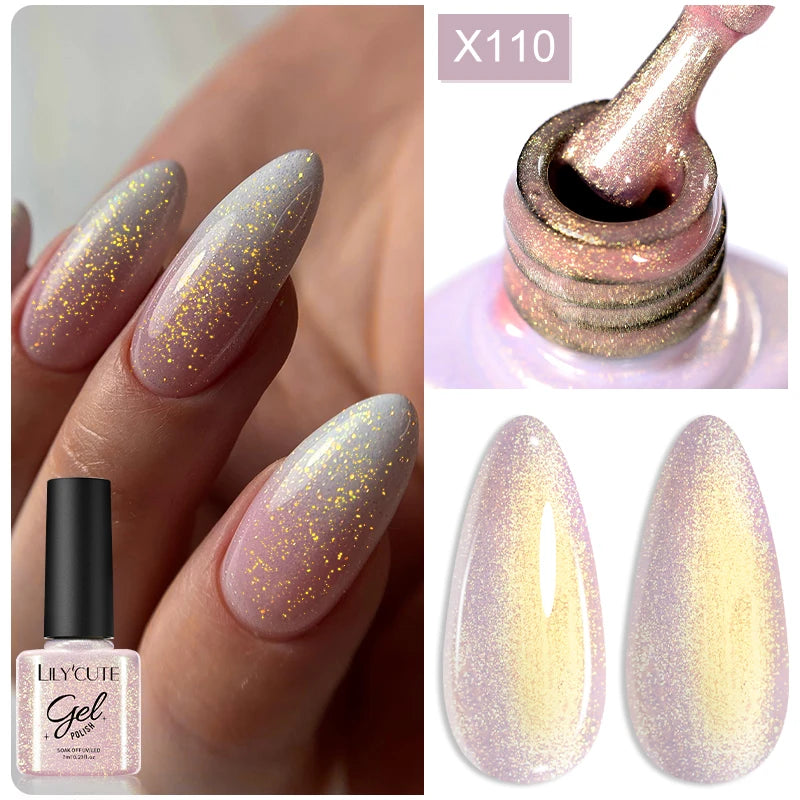 LILYCUTE Reflective Glitter Gel Nail Polish - 5ml Sparkling Liner