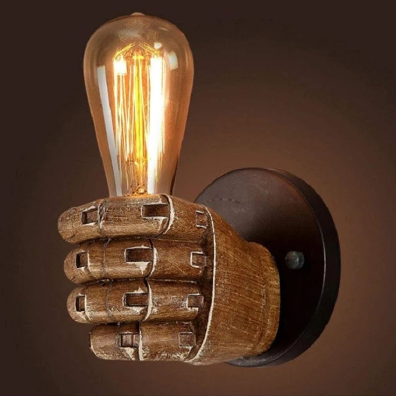Premium Nordic Retro Fist Wall Lamp - Resin Hand Sconce Fixture
