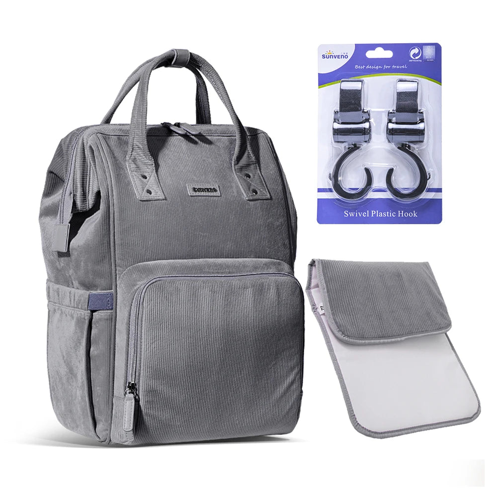 Premium Sunveno Diaper Bag - Travel Backpack Organizer for Moms