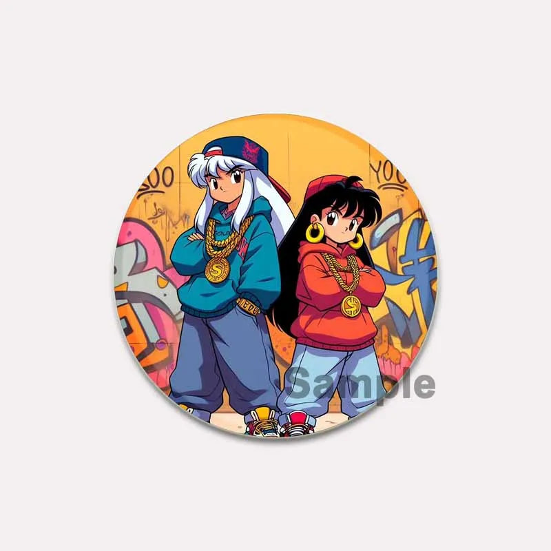 Comic Brooches about Sesshomaru and Rin,Cosplay Cartoon Badge Handmade Cute Enamel Pins for Backpack Clothes Collar Accessories
