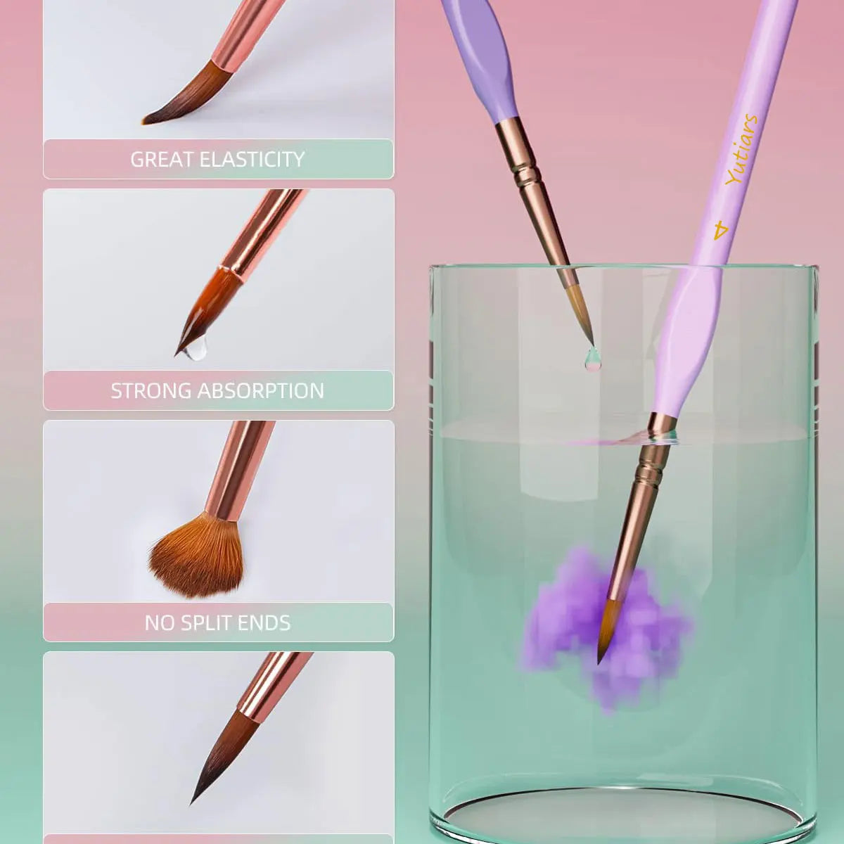 10Pcs Fine Detail Paint Brush Miniature Painting Brushes for Mini Paints Brush Set for Acrylic, Watercolor, Oil, Face, Nail