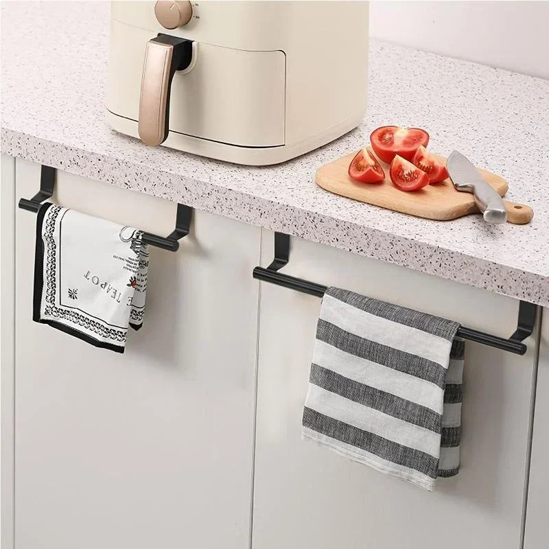 Over-Cabinet Towel Rack - Stainless Steel Door Hanging Organizer