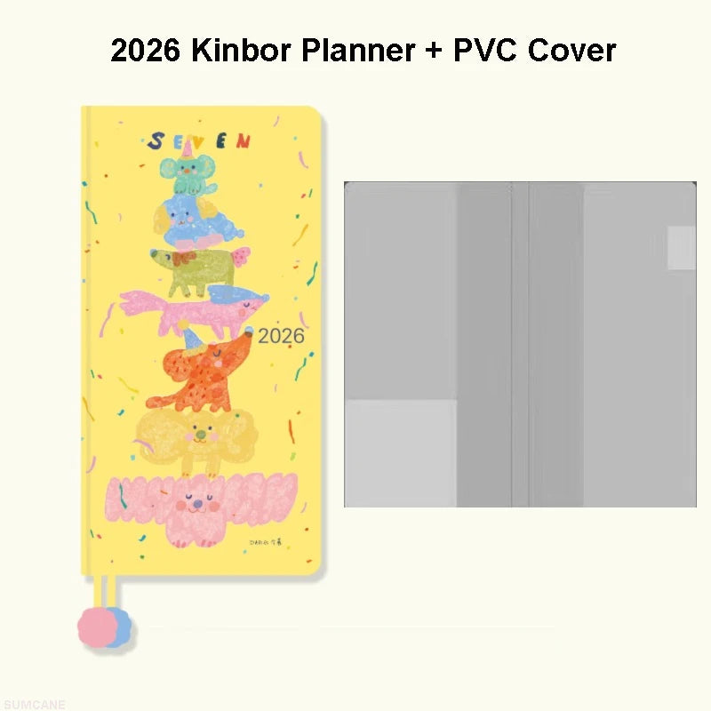 Kinbor 2026 One Page A Week Daily Time Weekly Planner Book Organizer Schedule Books Self Disciplined Punch Efficiency Manual
