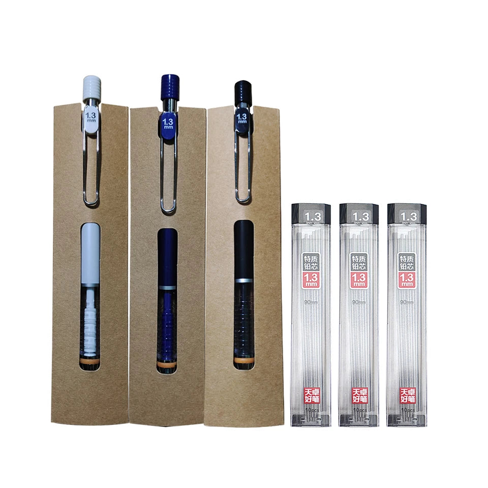 3pcs Mechanical Pencil 1.3mm 3B Pencil Lead Refills High Quality Automatic Pencil Drawing Sketch Office Supplies Stationery