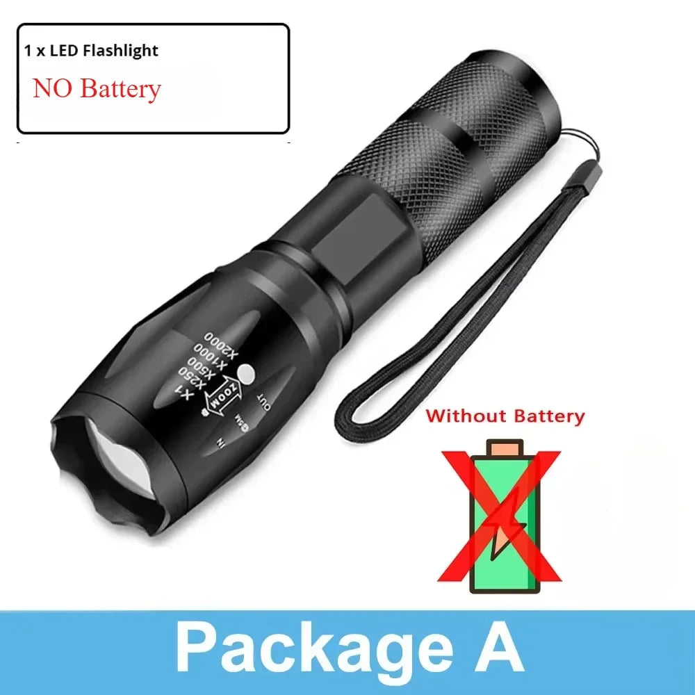 LED Flashlights,Portable Flash Light With 5 Modes & Zoomable,Bright Torch For Camping, Hiking Outdoor, Home Emergency Lighting