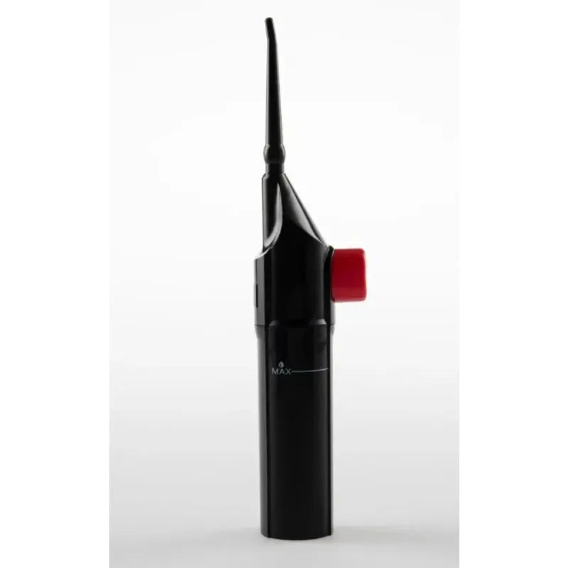 Portable high-pressure oral irrigator - manual tooth cleaner with grip, nozzle attachment for gum health