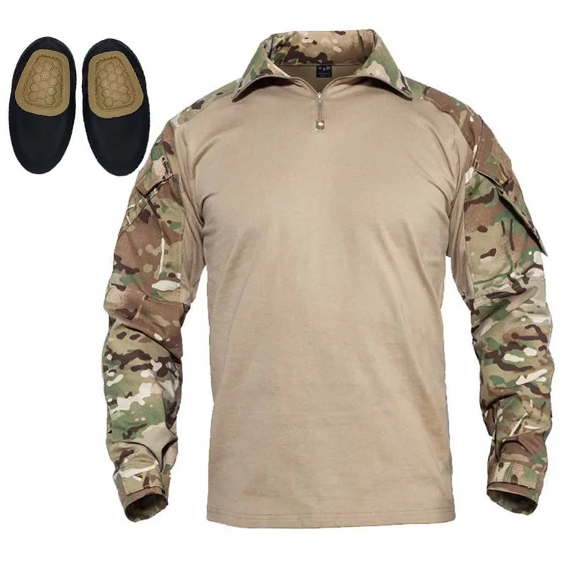 Men's Hunting Paintball Multicam Camouflage with Knee Pads Tactical Pants man Combat uniform Military Trousers Work clothing