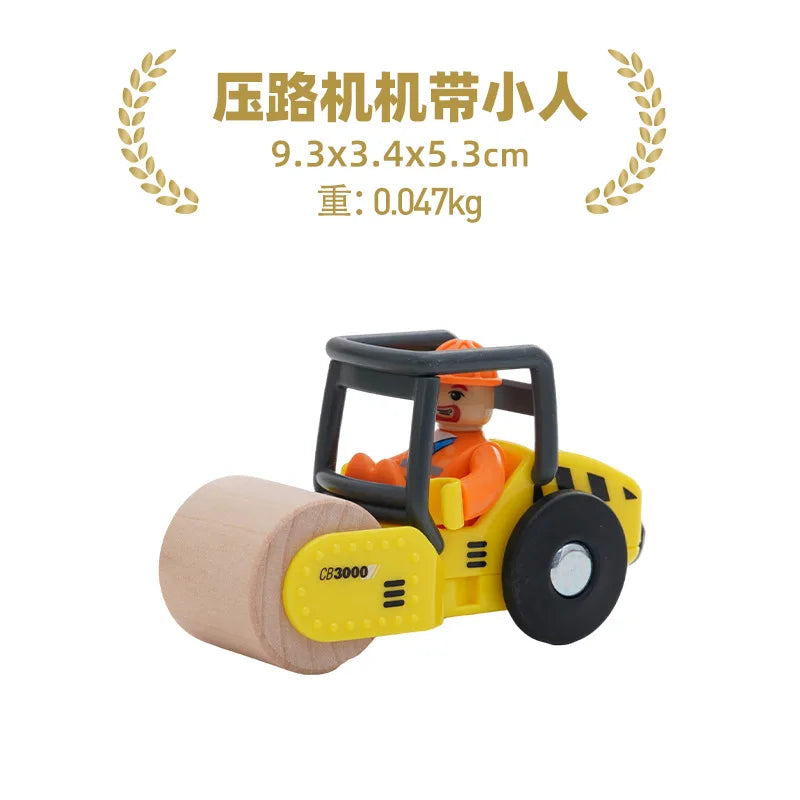 Wooden Train Track Plastic car wash Police Office Fire Department Scene Simulation Play Wooden Railway Track Car toys