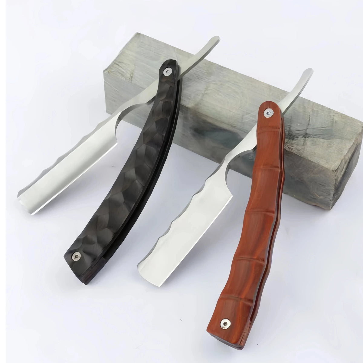 Professional Straight Blade Razor  - Wood Straight Edge Barber Razor Stainless Steel Sharp Shaver Razor for Men Home & Salon
