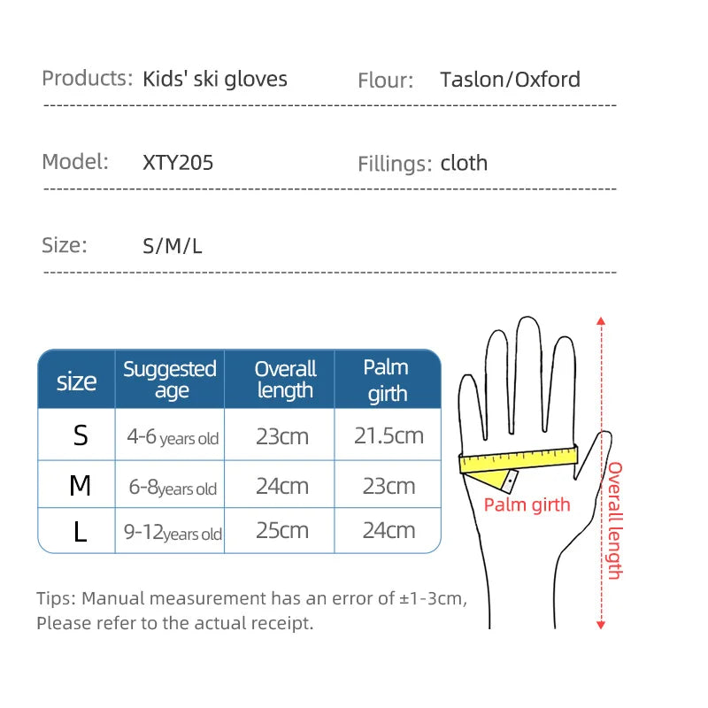 Cute Children's Ski Gloves, Waterproof, Touchscreen Compatible, Winter Children's Outdoor Gloves, Windproof And Warm