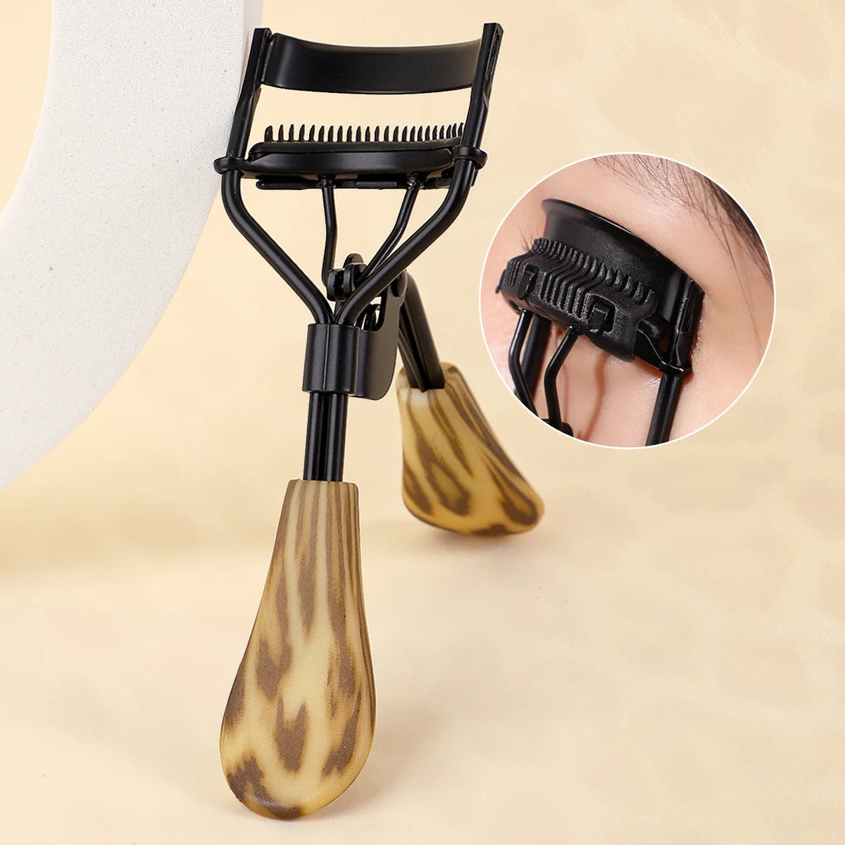 Stainless Steel Eyelash Curler with Comb - Professional Lash Curling Tool