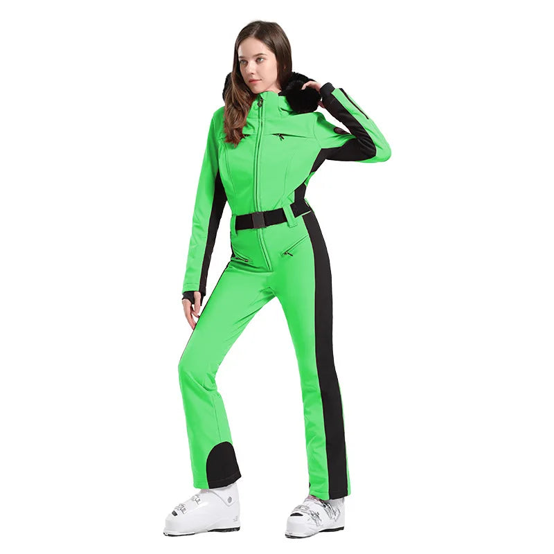Ski Suit for Women, Jumpsuit, Thermal, Thicken, Waterproof, Windproof, Outdoor Sport Wear, Snowboard, Mountain, New, Winter
