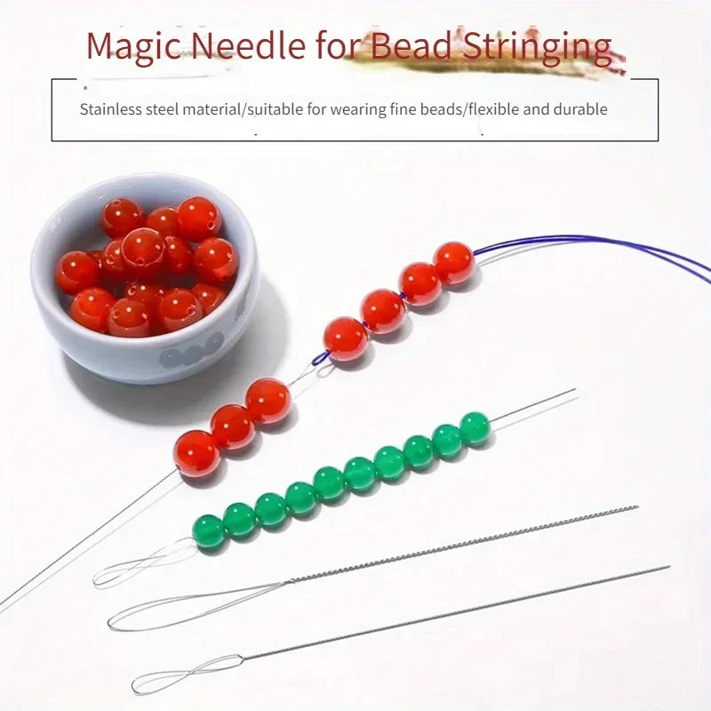 7pcs Stainless Steel Bead Needles Magical Fine Bead DIY Jewelry Making Tools  Handicrafts Bead Accessories Sturdy Durable Flexib