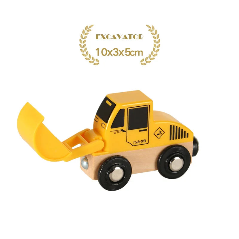 1PC Wooden Magnetic Train Wooden Railway Track Cars Truck Wood Track Accessories Fit for Biro Wooden Tracks Toys For Kids Gifts
