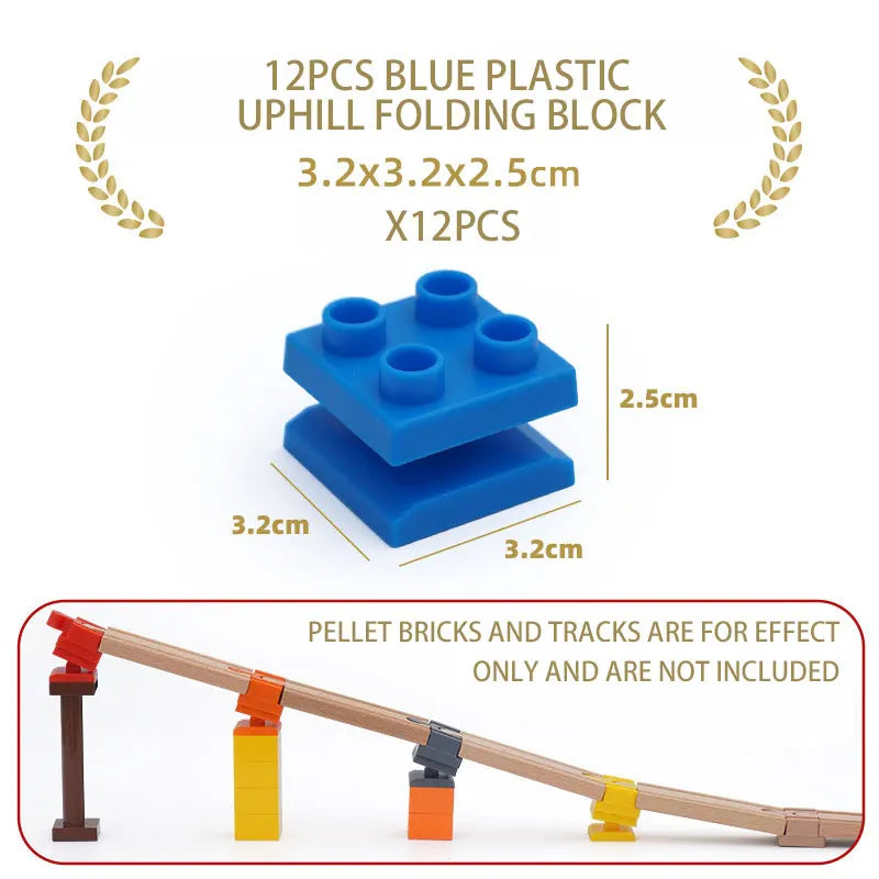 NEW Wooden Track Connector Set Building Block Connection Adapters Train Track Railway Rail Toy DIY For Kids Birthday Xmas Gifts