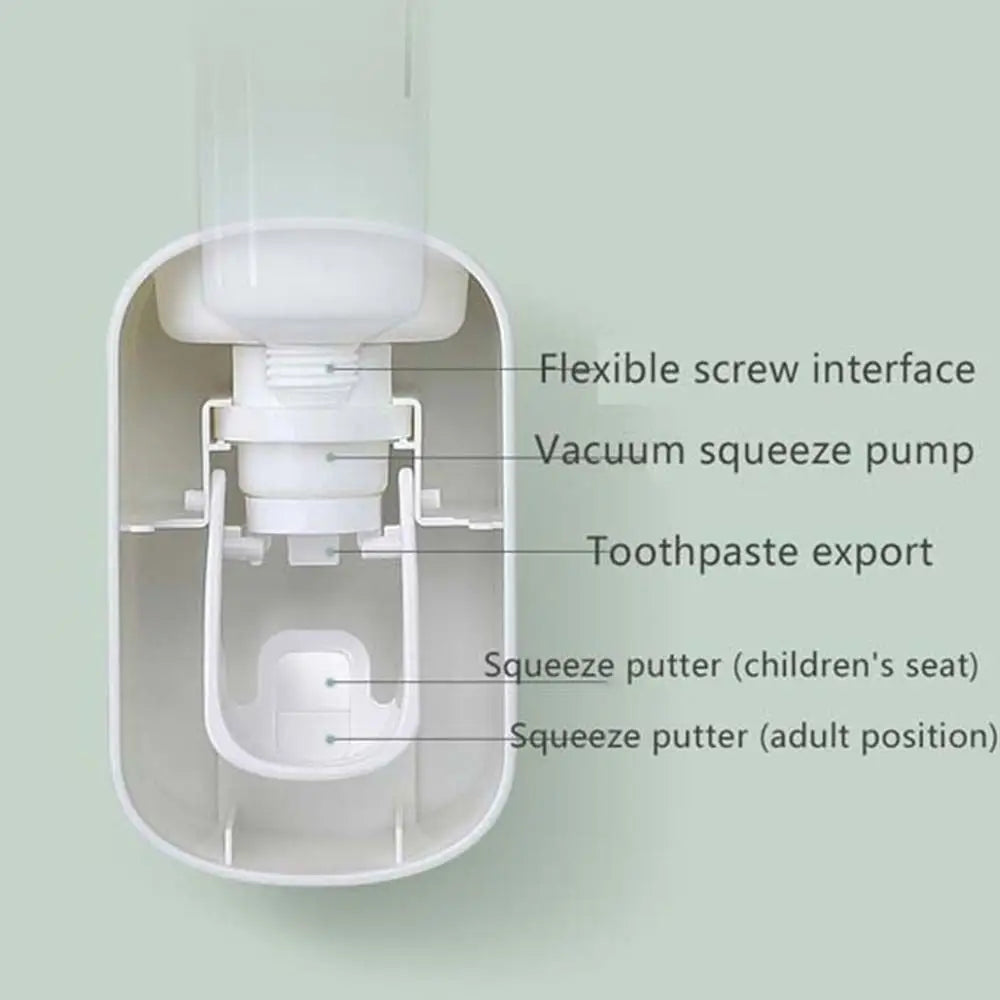 Wall-Mounted Automatic Toothbrush Holder & Toothpaste Dispenser