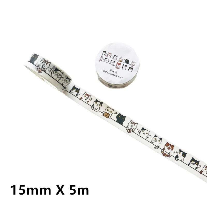 Premium Kawaii Cat Washi Tape - Cute Adhesive Masking Tape for DIY Crafts