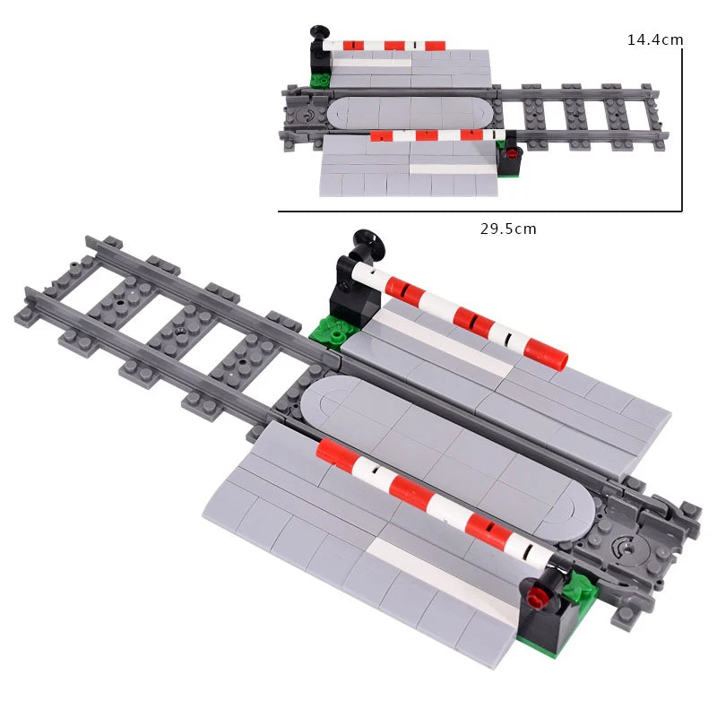 MOC City Train Building Block Train Track Corridor Elevating Rod Pedestrian Crossing Assembly Children's Toy Birthday Gift