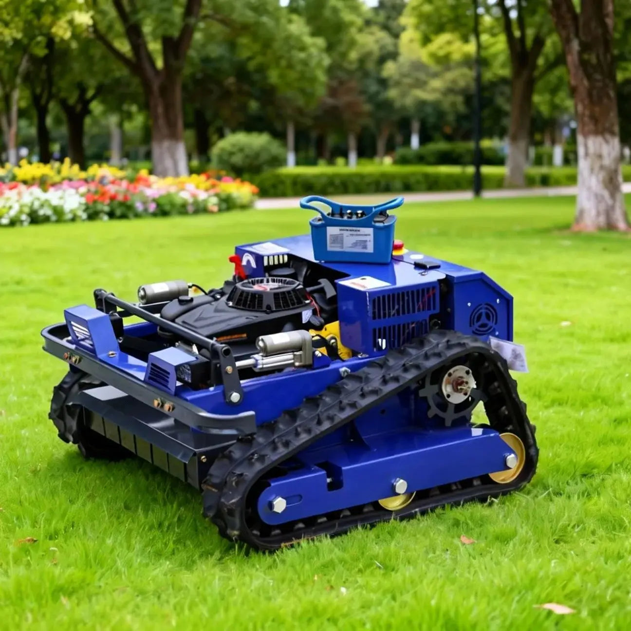 Customized CE EPA  all terrain lawn mower, agricultural rubber track remote control robot lawn mower