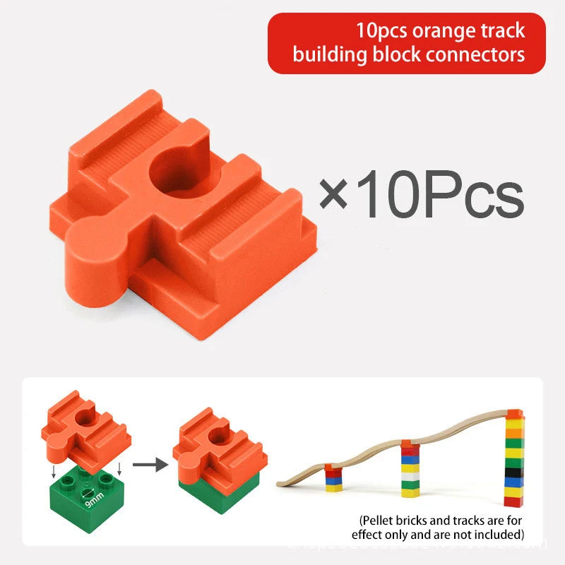 NEW Wooden Track Connector Set Building Block Connection Adapters Train Track Railway Rail Toy DIY For Kids Birthday Xmas Gifts