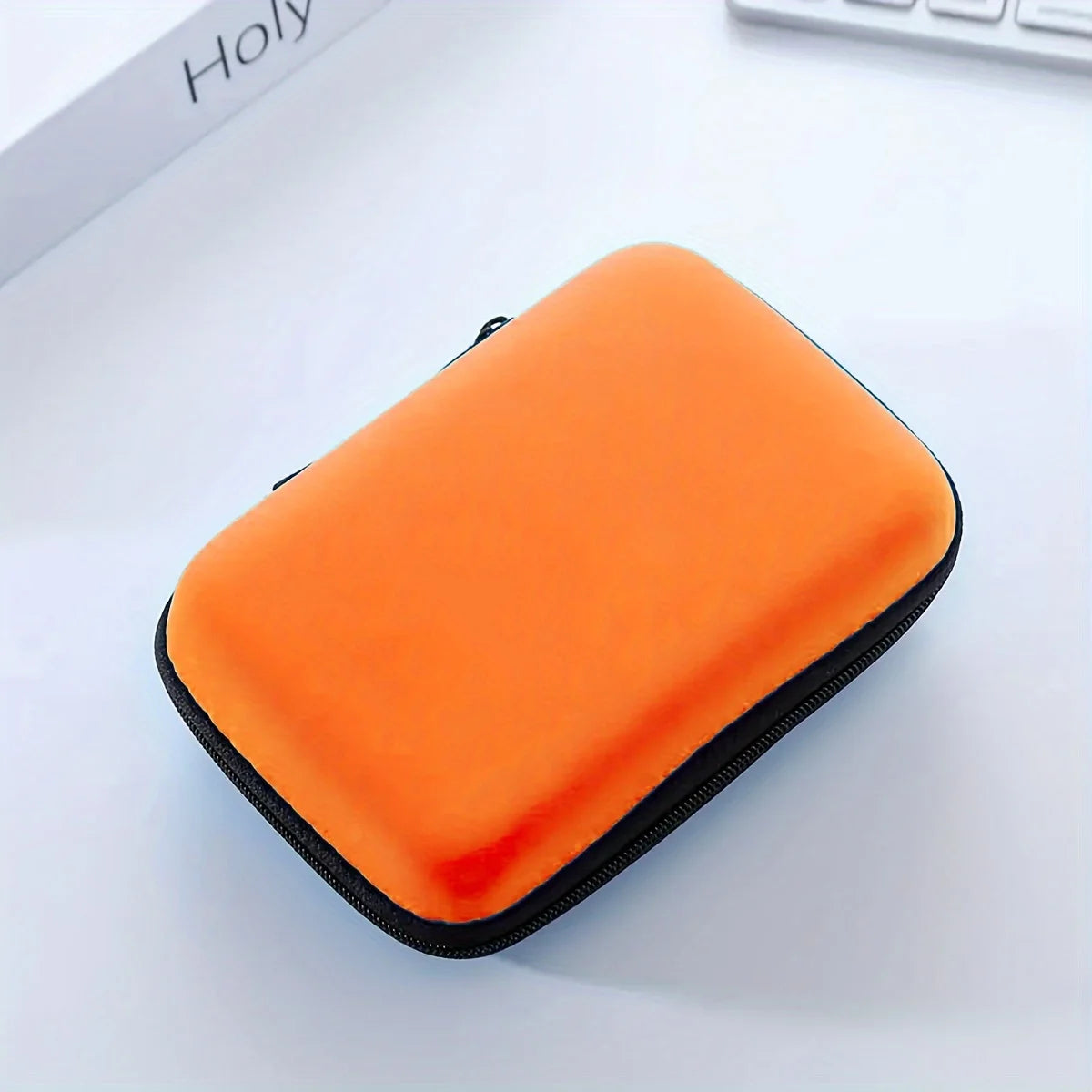 1pc Data Cable Charger Storage Bag, Portable Earphone Storage Box Drop-proof Zipper Bag