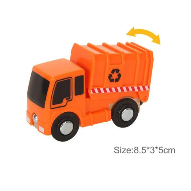 Wooden Magnetic Trolley Wood Track Accessories Car Train Track Scene Airplane Truck Wooden Tracks Educational Toys Children Gift
