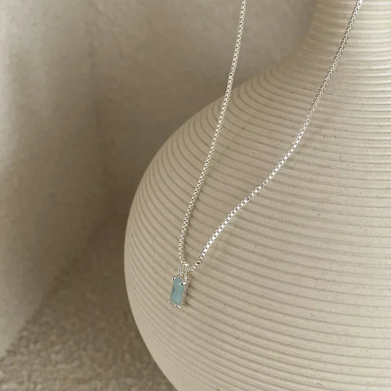 Premium Sparkling Silver Pendant Necklace - Clavicle Chain Choker