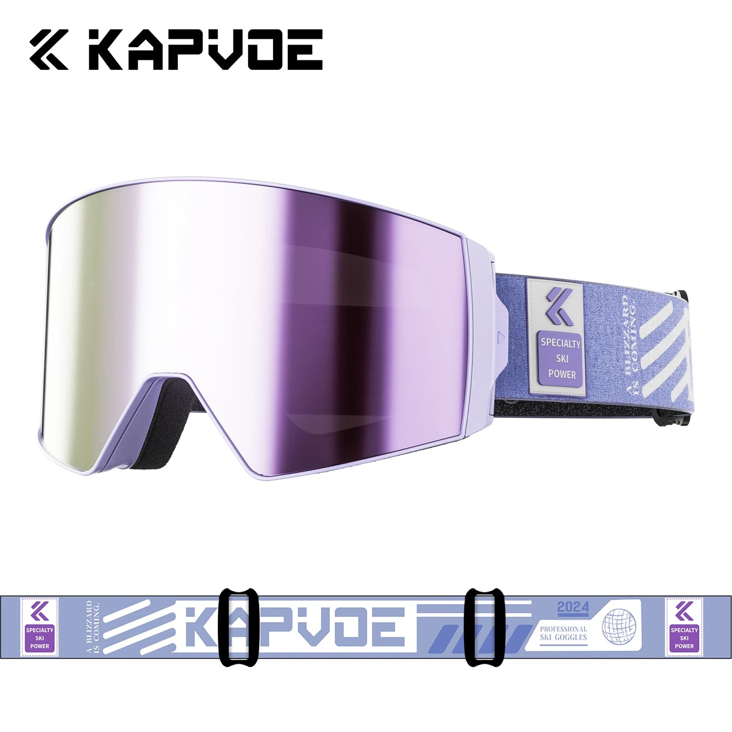 Kapvoe Snow Goggles Ski Sunglasses Snowboarding Mask Men Women Anti-Fog Lens Kit UV400 Protection Snowmobile Glasses Motorcycle