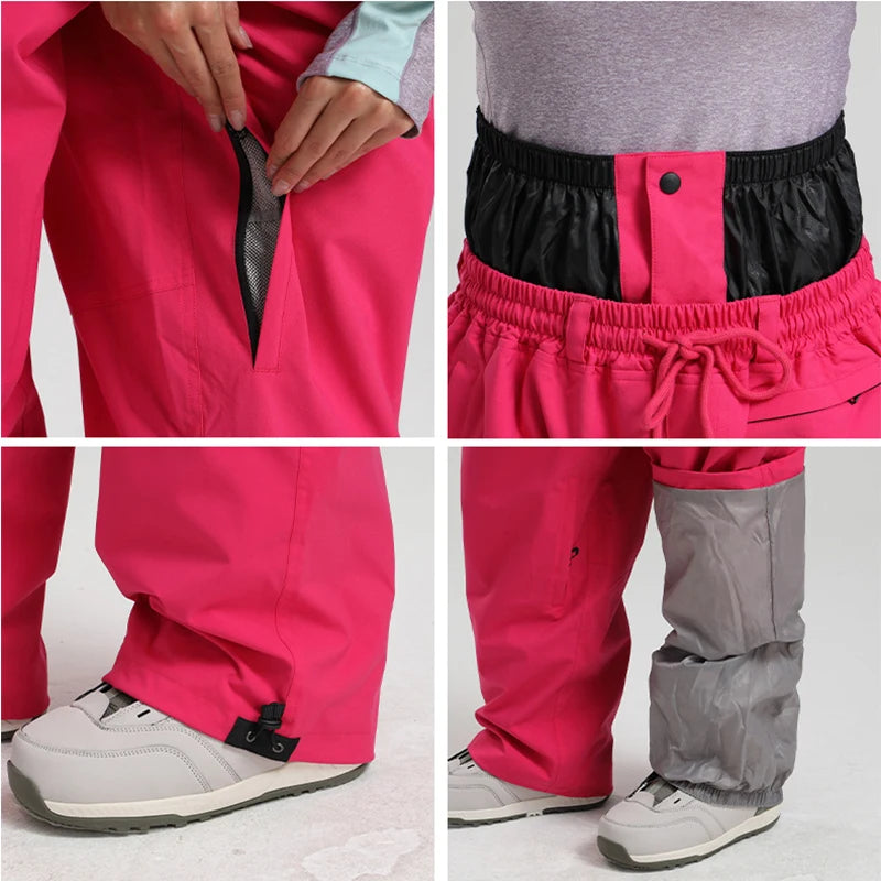 Outdoor Hiking Woman Snow Trousers Winter Mountain Sport Men Skiing Pants Loose Waterproof Female Snowboard Clothes Wear