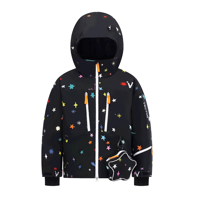 VECTOR Boys Girls Children's Skiing with Fleece Jacket Ski Pants Waterproof Splash Proof Breathable Double Board Skiing