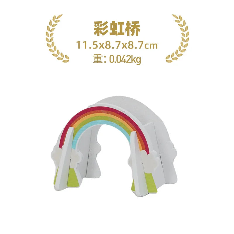 Kids Railway Toys Wooden Track Accessories of Wooden Bridge Tunnel Station fit for Brand Wooden Train Tracks Railway Toys