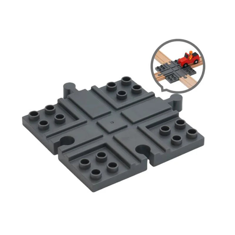 Toddlers Toys Wooden Train Railway Track Accessories Barricade, Platform Track Scene Puzzle Toys For Boys & Girls