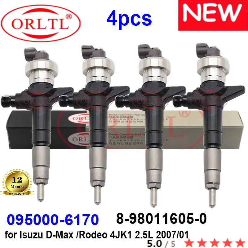 4 PCS 095000-6170 8-98011605-0 8-98011605-3 New Diesel Fuel Injector Nozzle For Isuzu D-Max 8DH 4JK1 8980116050 8980116053