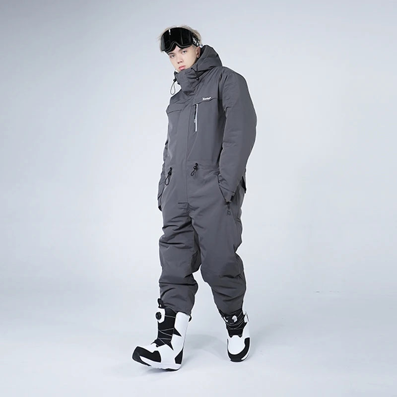 Ski Suit Cold-Proof Men's and Women's One-Piece Outdoor Waterproof Windproof Snowboarding Suit горнолыжный костюм мужской