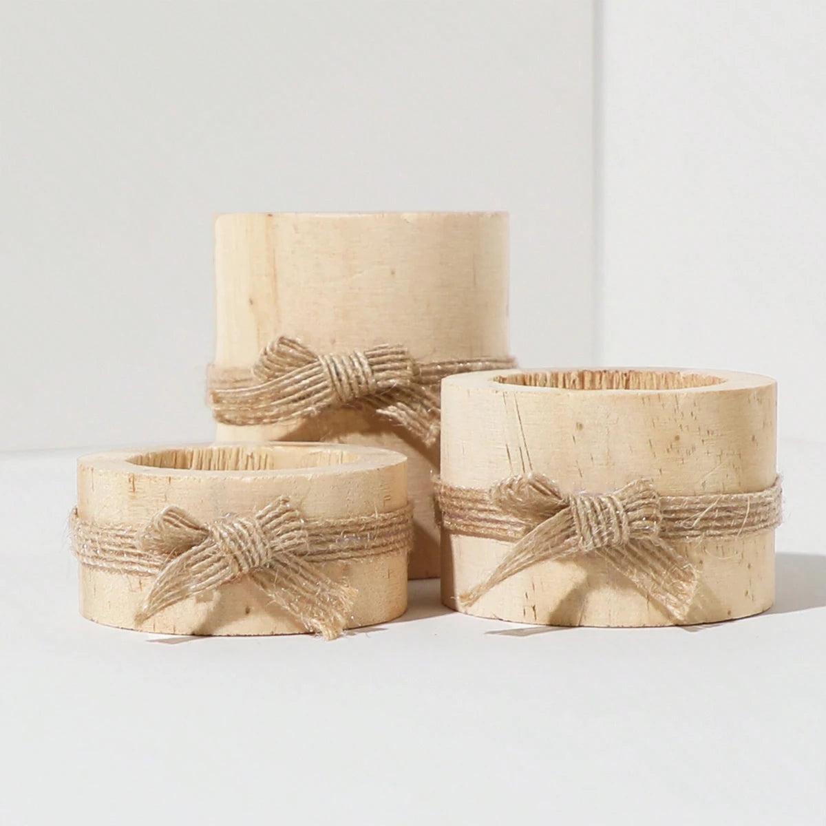 1pc/3pcs - Wooden tea lamp holder, suitable for decorating wooden flower pots in the center of wedding and birthday tables