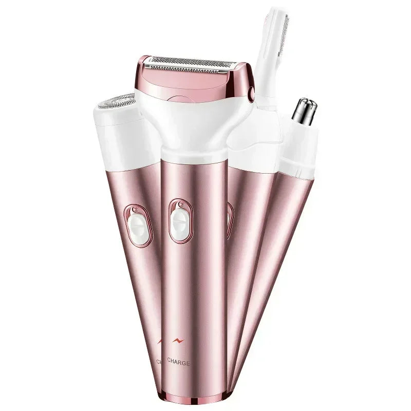 4 In 1 Electric Lady Shaver for Full Body Shaving Lady Hair Removal Epilator Painless Cordless Trimmer Razor Gifts For Women